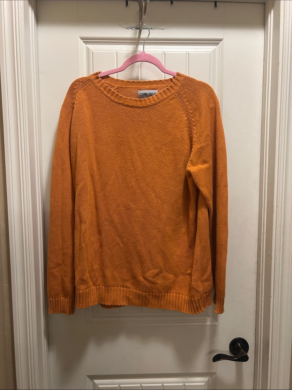 Vintage 90s Cabin Creek Orange  L cotton crewneck  sweater